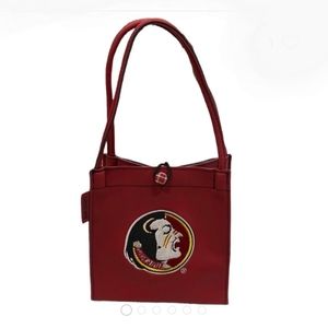 💕 NWOT Alan Stuart FSU Faux leather tote bag